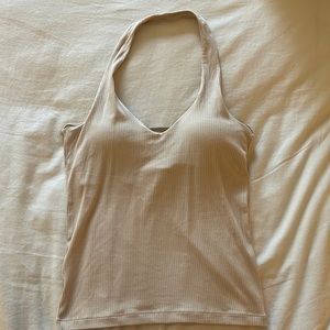 Beige Klassy Network Halter Brami Top